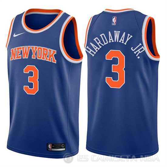 Camiseta Tim Hardaway Jr. #3 New York Knicks Icon 2017-18 Azul - Haga un click en la imagen para cerrar